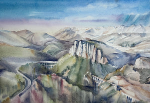 Durch die Hügel schneiden | 30 × 44 cm