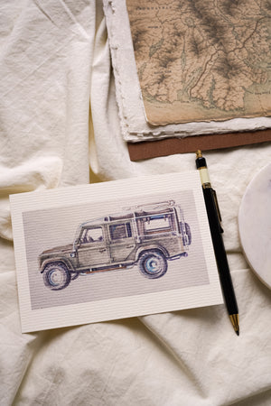 Defender Postcards, Set of Six with Beech Stand