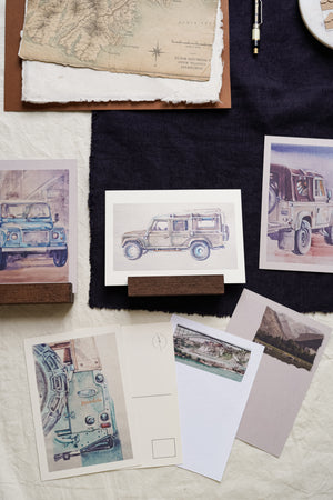 Defender Postcards, Set of Six with Beech Stand