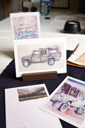 Defender Postcards, Set of Six with Beech Stand