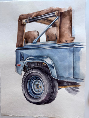 Defender Soft Top, Rear Wheel Study | 26 × 34 cm