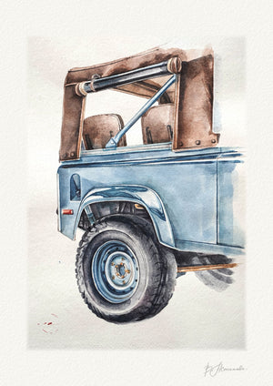 Defender Soft Top, Rear | Land Rover Series Watercolour Print