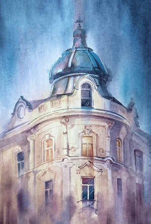 Der Dom vor dem Sturm 26 × 40 cm